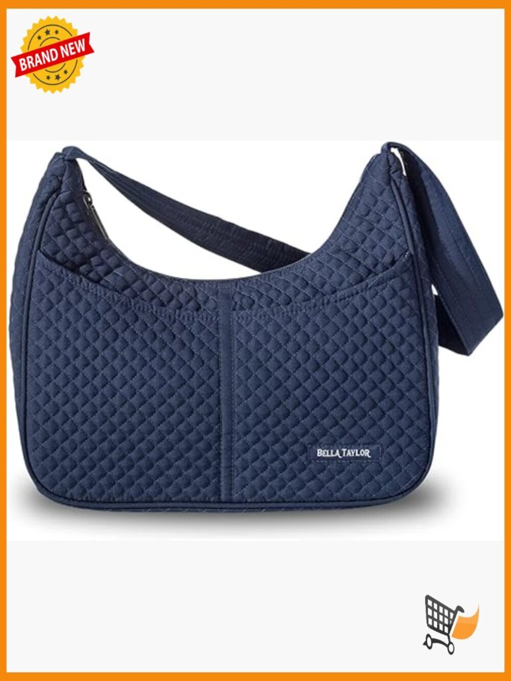 Lightweight Quilted Hobo Shoulder Bag with Pockets